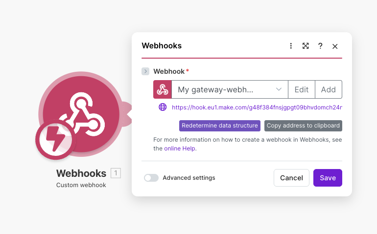 Make.com Workflow Example - Complete automation flow from form submission to CRM